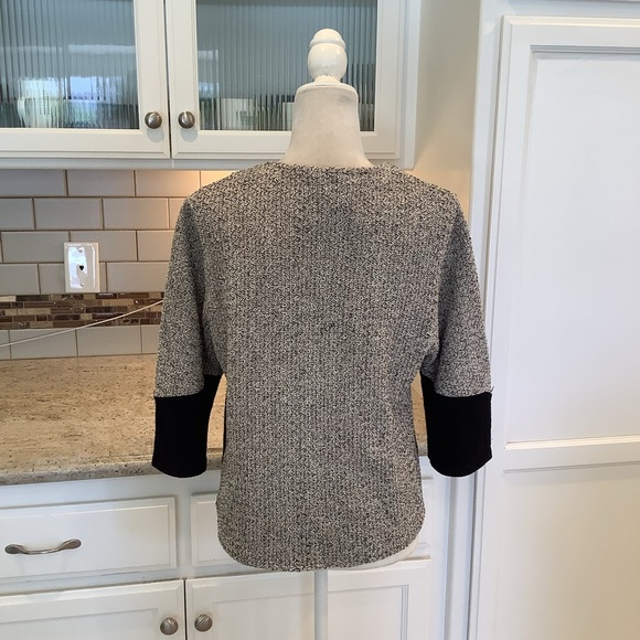 Zele Black and Tan Cardigan Sweater Size Small Button Flax & Cotton - Picture 5 of 11